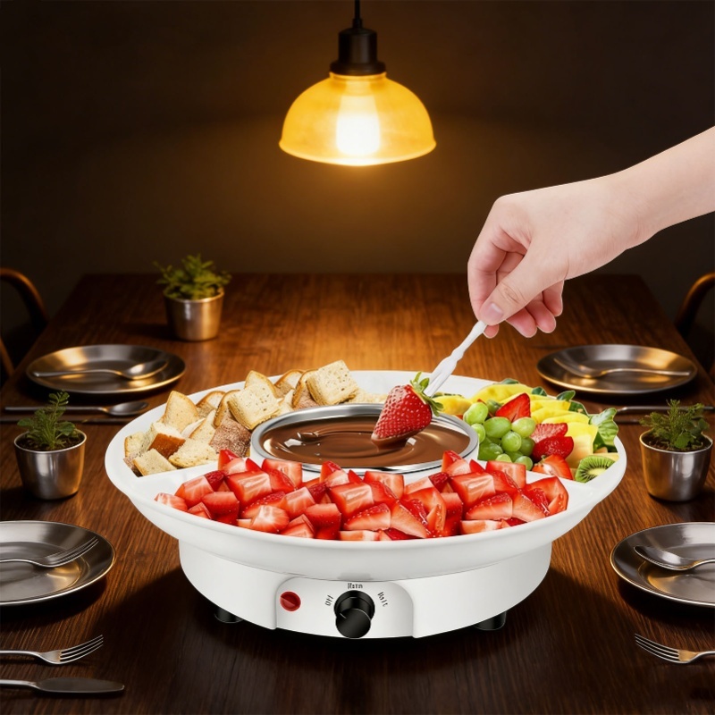 Fondue Set Electric - 전기 퐁듀 냄비 세트 초콜릿 퐁듀