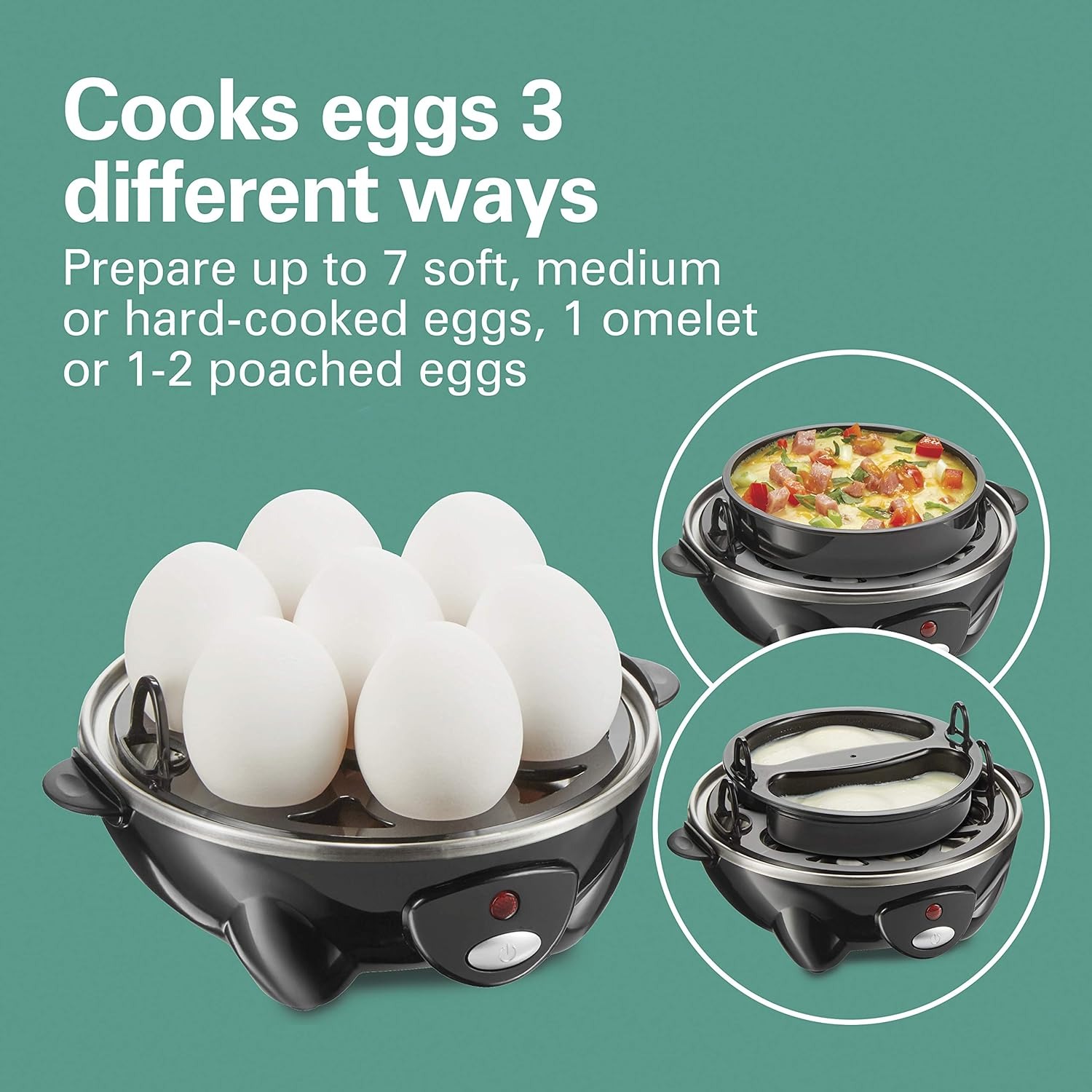 Egg Cooker Rapid - 컴팩트 전기 계란찜기, 계량컵 포함, 아침식사용